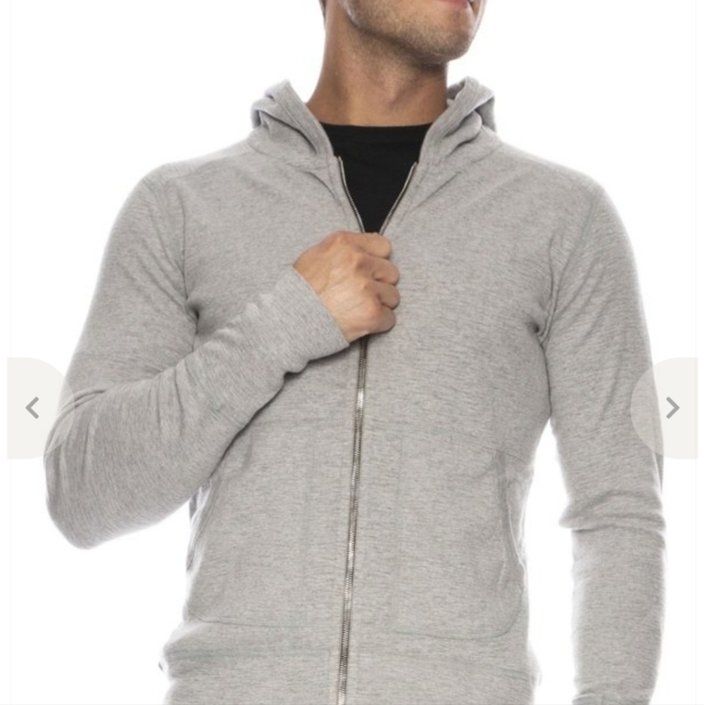 Wings + horns slub zip-up hoodie